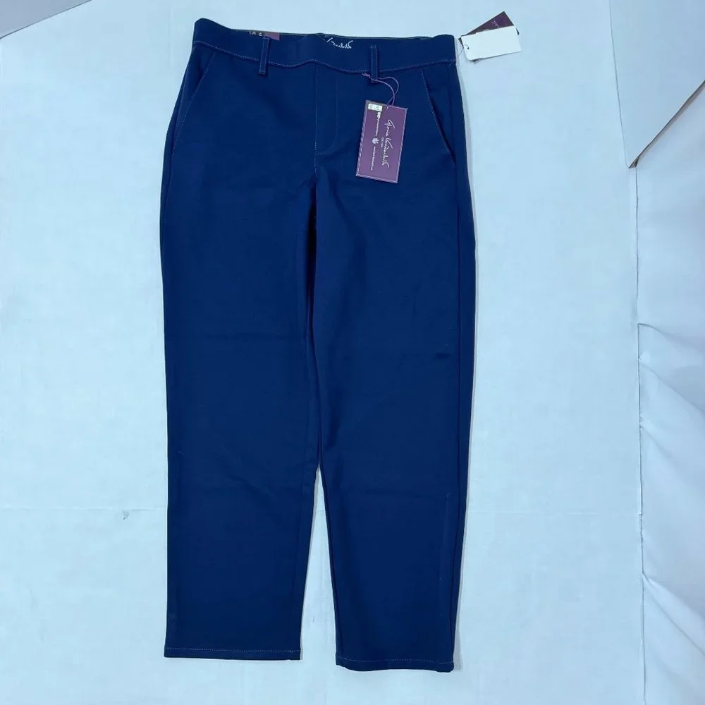 Gloria Vanderbilt NWT Sz 6 Marine Navy Pull On Crop Trouser - Picture 11 of 12